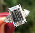 Emerald Cut 5 Carat Sugar Cube Diamond Engagement Ring for Women