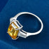 High-end G color diamond rectangular chamfered flat 8*11 high carbon diamond 4 carat super flash s925 silver ring - MOWTE