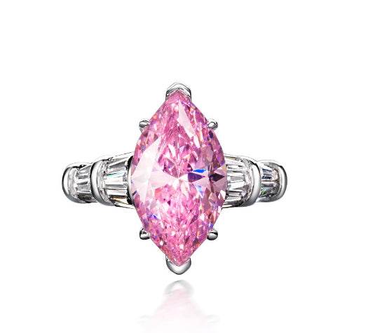 S925 silver high carbon diamond ring simple 3 carat marquise cut  8*14 women's ring