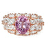 2 carat oval cut 8*10 pink & ice blue high carbon diamond ring new design - MOWTE