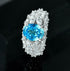 2 carat oval cut 8*10 pink & ice blue high carbon diamond ring new design - MOWTE