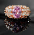2 carat oval cut 8*10 pink & ice blue high carbon diamond ring new design - MOWTE