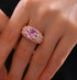 2 carat oval cut 8*10 pink & ice blue high carbon diamond ring new design - MOWTE