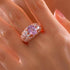 2 carat oval cut 8*10 pink & ice blue high carbon diamond ring new design - MOWTE