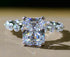 Popular new fashion luxury full diamond 4ct rectangular 8*10 high carbon diamond ring for women