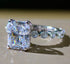 Popular new fashion luxury full diamond 4ct rectangular 8*10 high carbon diamond ring for women