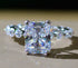 Popular new fashion luxury full diamond 4ct rectangular 8*10 high carbon diamond ring for women
