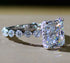 Popular new fashion luxury full diamond 4ct rectangular 8*10 high carbon diamond ring for women