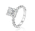 Popular new fashion luxury full diamond 4ct rectangular 8*10 high carbon diamond ring for women