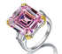 15 carat 925 sterling silver ring luxury high carbon diamond ring 14*16 emerald cut engagement ring - MOWTE