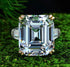 15 carat 925 sterling silver ring luxury high carbon diamond ring 14*16 emerald cut engagement ring - MOWTE