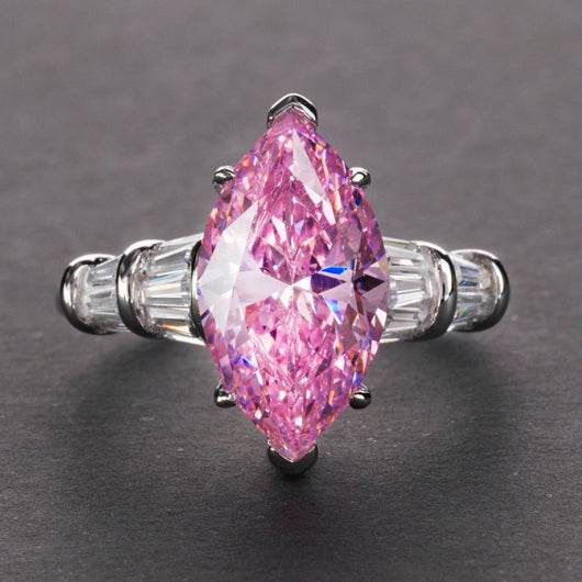 S925 silver high carbon diamond ring simple 3 carat marquise cut  8*14 women's ring
