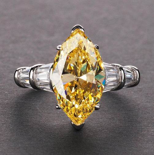 S925 silver high carbon diamond ring simple 3 carat marquise cut  8*14 women's ring