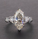 S925 silver high carbon diamond ring simple 3 carat marquise cut  8*14 women's ring