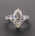 S925 silver high carbon diamond ring simple 3 carat marquise cut  8*14 women's ring