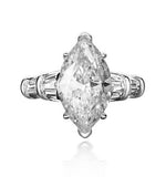 S925 silver high carbon diamond ring simple 3 carat marquise cut  8*14 women's ring
