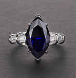 S925 silver high carbon diamond ring simple 3 carat marquise cut  8*14 women's ring