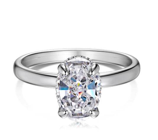Super shiny cut oval shape 6*9mm 8A-CZ diamond super flash s925 silver stackable ring