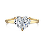 Super shiny heart cut 8A-CZ diamond super flash s925 silver fashion ring - MOWTE