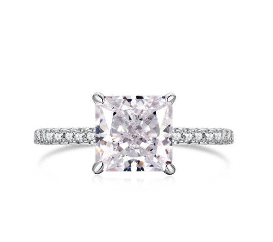 3ct Super shiny cut 8A-CZ diamond super flash s925 silver fashion ring