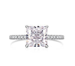 3ct Super shiny cut 8A-CZ diamond super flash s925 silver fashion ring - MOWTE
