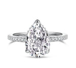 Pear cut Super shiny8A-CZ diamond super flash s925 silver wedding ring