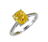 S925 silver 1.25 ct cushion-shaped yellow diamond ring square high carbon diamond ring women's wedding ring