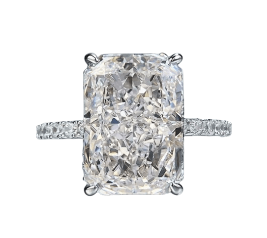 S925 Silver New Product Ins Style Daily Simplicity 9 * 13mm rectangular white diamond ring for women