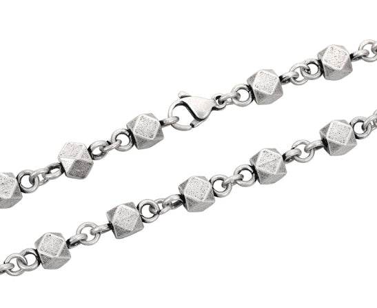 Geometric block splicing necklace for men hip-hop personality titanium steel vintage collarbone chain - MOWTE