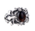 s925 sterling silver ring retro crusade flower black agate personalized men's ring index finger gift