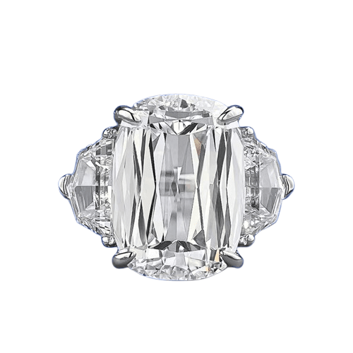 2025 New S925 Sterling Silver High-Carbon Diamond 10x14mm Prism-Cut Chunky Square Ring - MOWTE