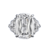 2025 New S925 Sterling Silver High-Carbon Diamond 10x14mm Prism-Cut Chunky Square Ring - MOWTE