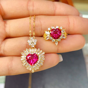 Natural pink topaz sterling silver jewelry sets
