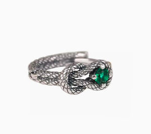 Men's 925 sterling silver earrings snake scale emerald silver jewelry INS design earrings trendy goth