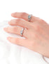 Personality girl silver ring moonstone women's open index finger ring