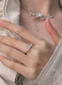 Unique Liudieying Original Sterling Silver Butterfly Ring White Agate Premium Cool Ring