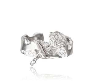 Unique the inner barrenness blooms with roses because of you sterling silver ring