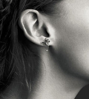 Sterling silver earrings couple little angel silver earrings INS earrings trendy accessories