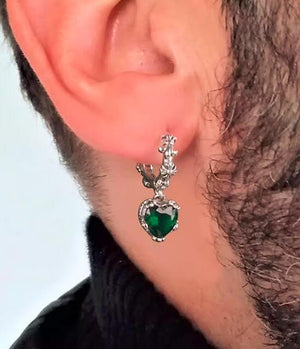 Men's 925 sterling silver earrings iris design silver earring buckle