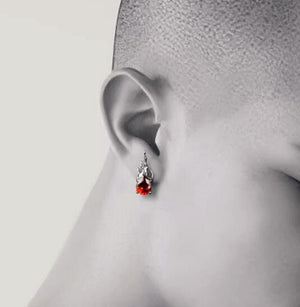 Sterling silver earrings personalized flame hip-hop earrings single accessory