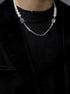 Pure silver letter splicing pearl necklace cool style collarbone chain versatile Baroque accessories