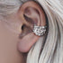 Pure silver ear clips hammer pattern exaggerated ear bone clips handsome fashionable ear accessories