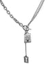 Pure silver necklace neutral hot item long hoodie sweater chain neck chain accessory trend