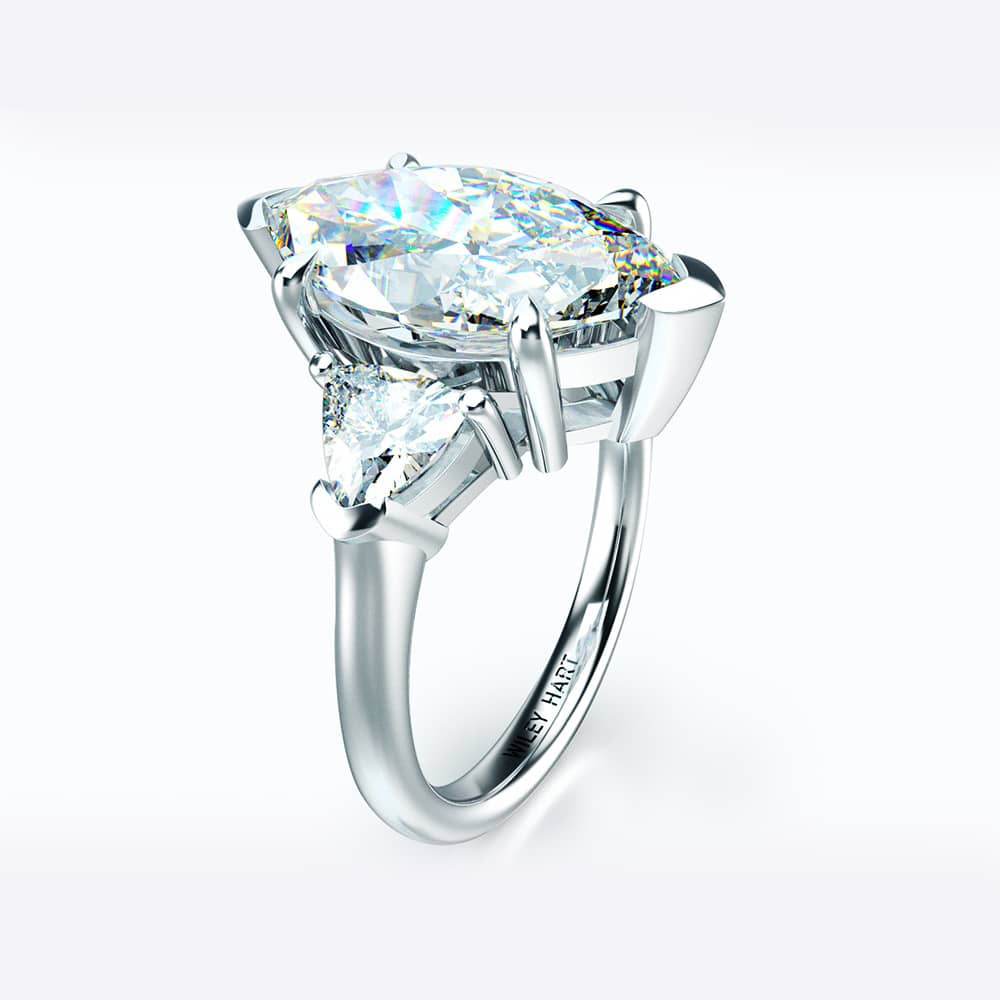 Luxurious S925 silver set with high carbon diamond marquise cut ring 3 carats