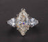 Luxurious S925 silver set with high carbon diamond marquise cut ring 3 carats