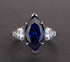 Luxurious S925 silver set with high carbon diamond marquise cut ring 3 carats