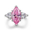Luxurious S925 silver set with high carbon diamond marquise cut ring 3 carats