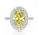 s925 silver 3 carat oval cut 8*12 high carbon diamond ring luxury banquet wedding diamond ring - MOWTE