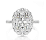 s925 silver 3 carat oval cut 8*12 high carbon diamond ring luxury banquet wedding diamond ring - MOWTE