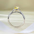 S925 silver 1.25 ct cushion-shaped yellow diamond ring square high carbon diamond ring women's wedding ring